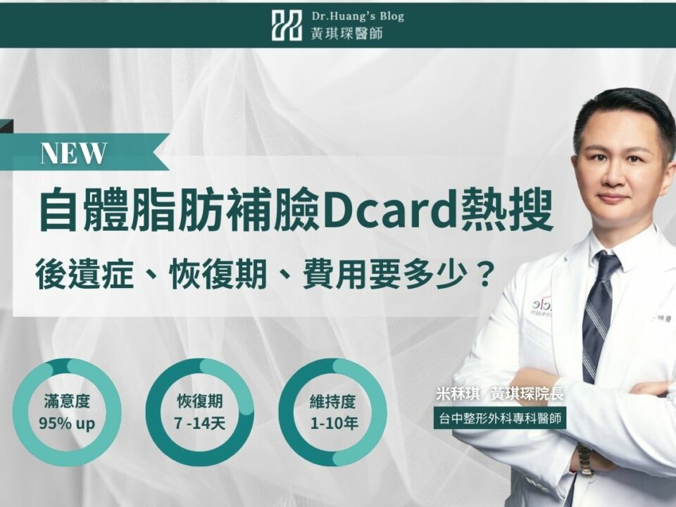 自體脂肪補臉Dcard熱搜：自體脂肪補臉後遺症、恢復期與費用，醫師來解答